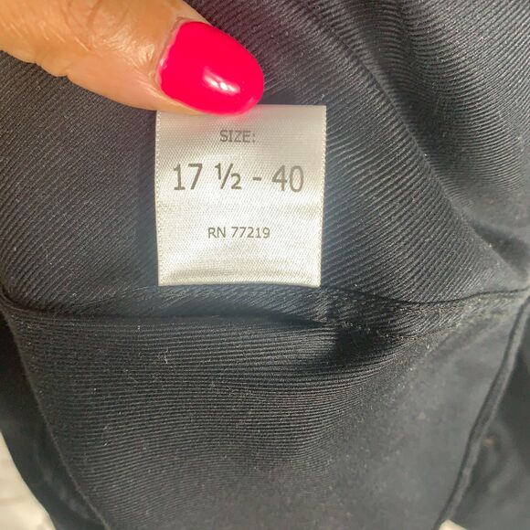 Joseph Abboud Black Egyptian Cotton Button Up Shirt 17.5 40 Long Sleeve Mens - Picture 4 of 8